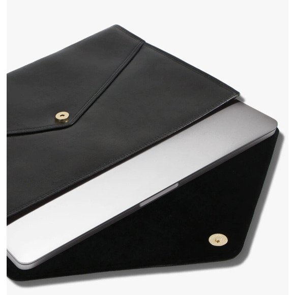 Sonix Handbags - Laptop Clutch Bag Sonix Black Onyx Vegan Leather Velvet Lined Magnetic Snap NEW